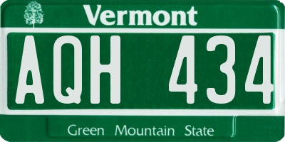 VT license plate AQH434