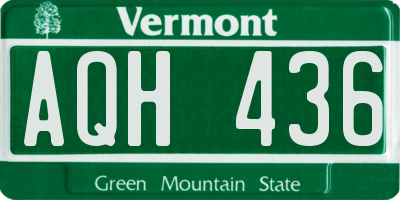 VT license plate AQH436