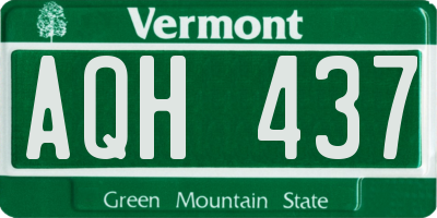 VT license plate AQH437