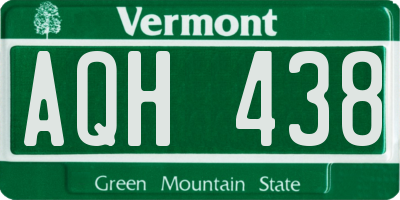 VT license plate AQH438