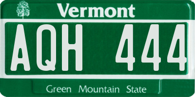 VT license plate AQH444