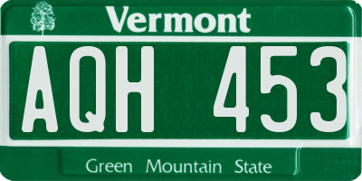 VT license plate AQH453