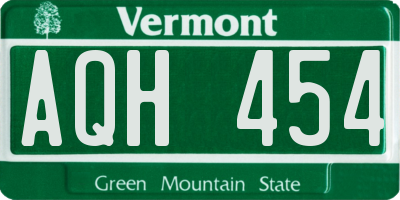 VT license plate AQH454