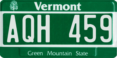 VT license plate AQH459