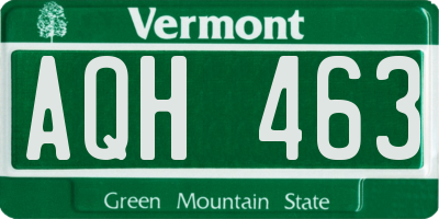 VT license plate AQH463