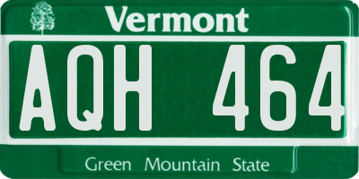 VT license plate AQH464