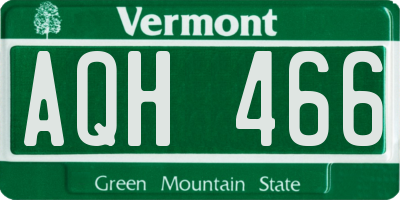 VT license plate AQH466