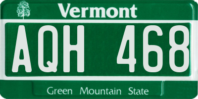 VT license plate AQH468