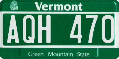 VT license plate AQH470