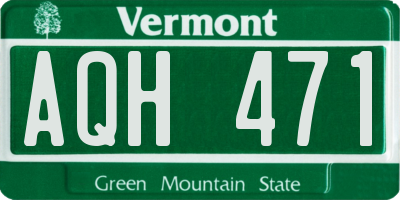 VT license plate AQH471