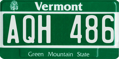 VT license plate AQH486