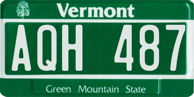 VT license plate AQH487