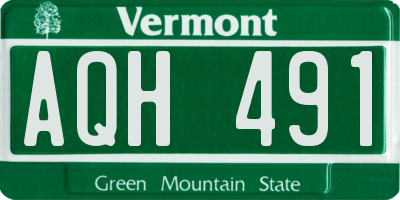 VT license plate AQH491