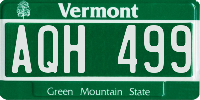 VT license plate AQH499
