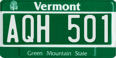 VT license plate AQH501