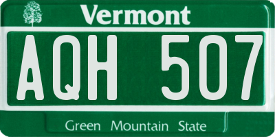 VT license plate AQH507
