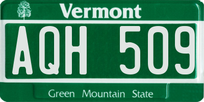 VT license plate AQH509