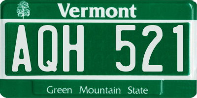 VT license plate AQH521