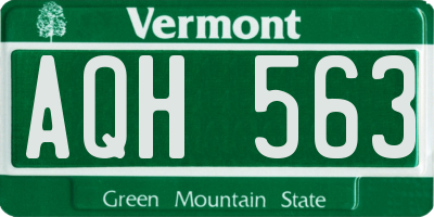 VT license plate AQH563
