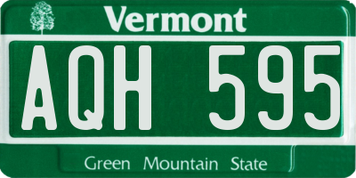 VT license plate AQH595
