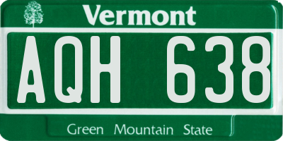 VT license plate AQH638