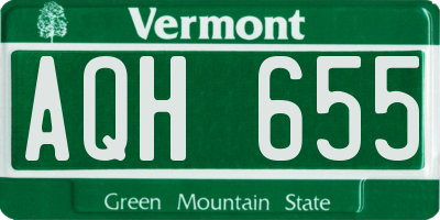 VT license plate AQH655