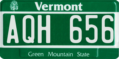 VT license plate AQH656