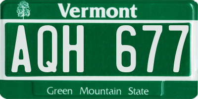 VT license plate AQH677