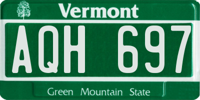 VT license plate AQH697