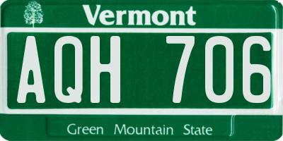 VT license plate AQH706