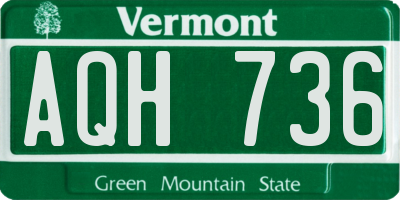 VT license plate AQH736