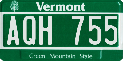 VT license plate AQH755