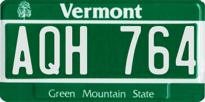 VT license plate AQH764