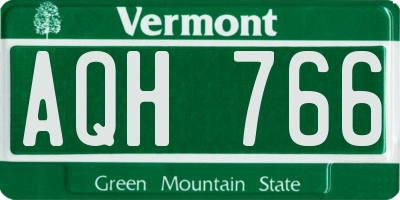 VT license plate AQH766