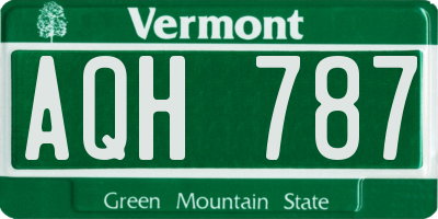VT license plate AQH787