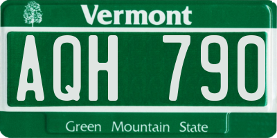 VT license plate AQH790