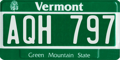 VT license plate AQH797