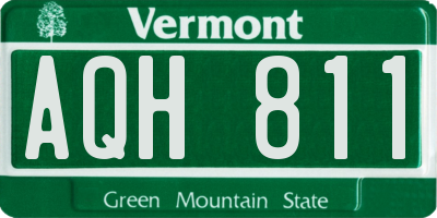 VT license plate AQH811
