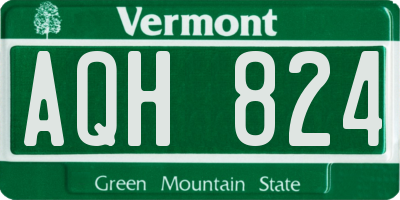VT license plate AQH824