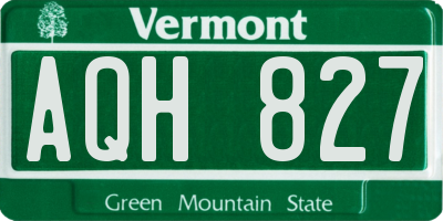 VT license plate AQH827