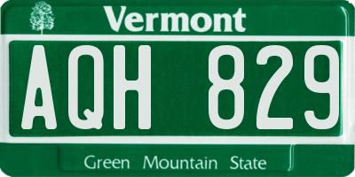 VT license plate AQH829