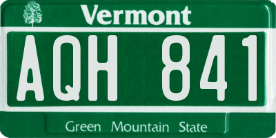 VT license plate AQH841