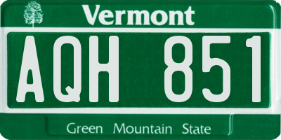 VT license plate AQH851