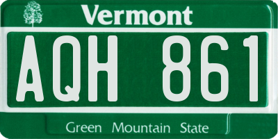 VT license plate AQH861