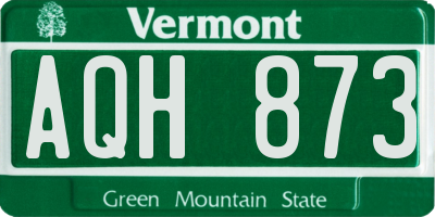 VT license plate AQH873