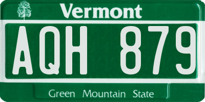 VT license plate AQH879