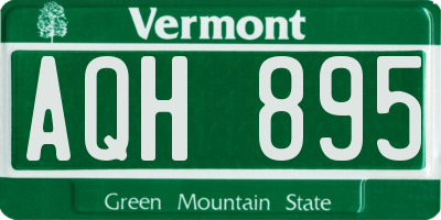 VT license plate AQH895
