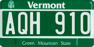 VT license plate AQH910