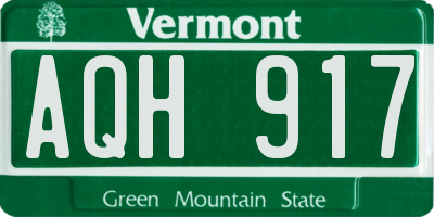 VT license plate AQH917