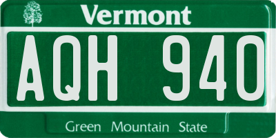 VT license plate AQH940